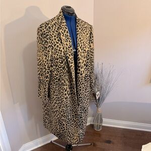 Women's Jacquard Animal-Print Long Jacket